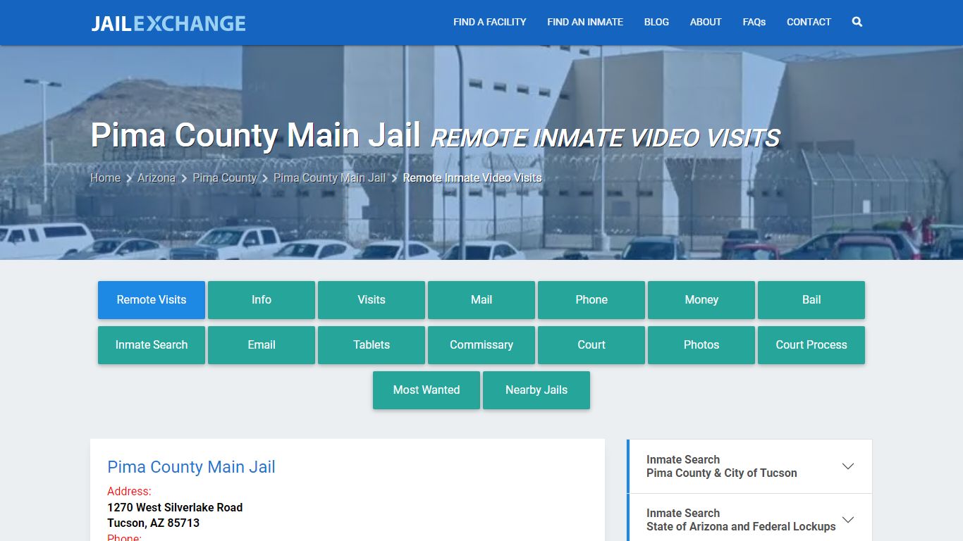 Video Visitation - Pima County Main Jail, AZ - Jail Exchange