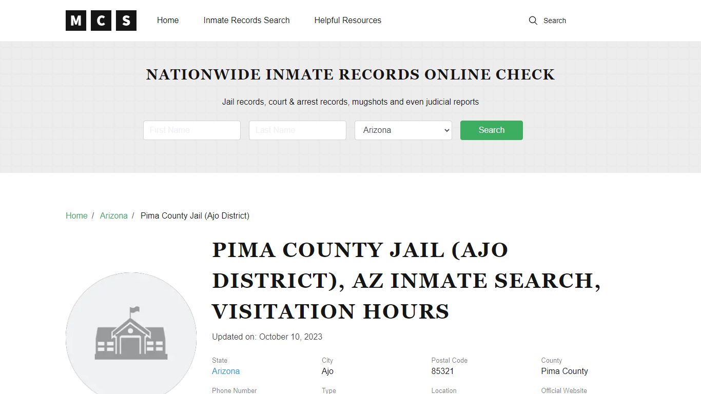 Pima County, AZ Jail Inmates Search, Visitation Rules